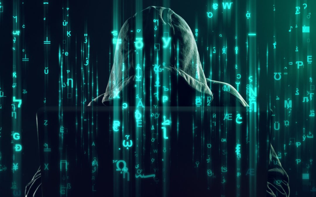 Hacker- programation code-noir-bleu